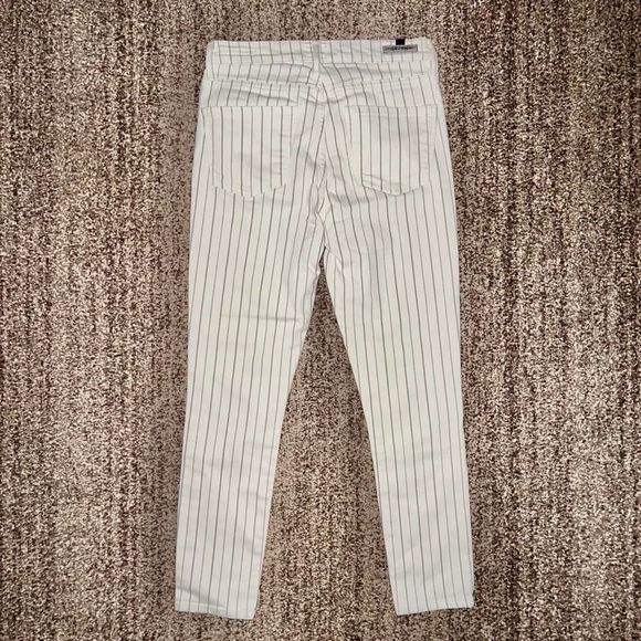 Citizens of Humanity Women's Rocket Crop High Rise Skinny Striped Jeans White - Picture 10 of 12
